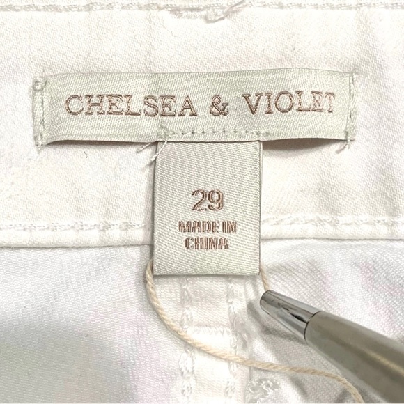Chelsea & Violet Marbella French Winter White Crop Jeans 29 31 - Picture 5 of 11